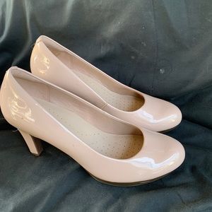 Clarks Nude Patent Heel